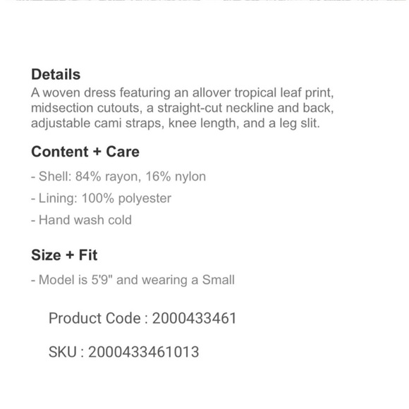 Forever 21 Tropical Leaf Pattern Double Slit Dress - Picture 4 of 6